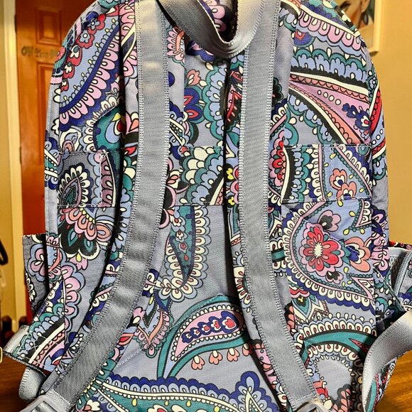 Vera Bradley Lighten Up Purple Grand Backpack In The Kona Paisley Pattern - Picture 5 of 10